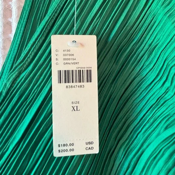 Anthropologie Elegant Green Pleated Dress - Picture 4 of 5
